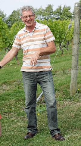 Visit to Old Warden Vineyard - John explaining the work he does at the vineyard