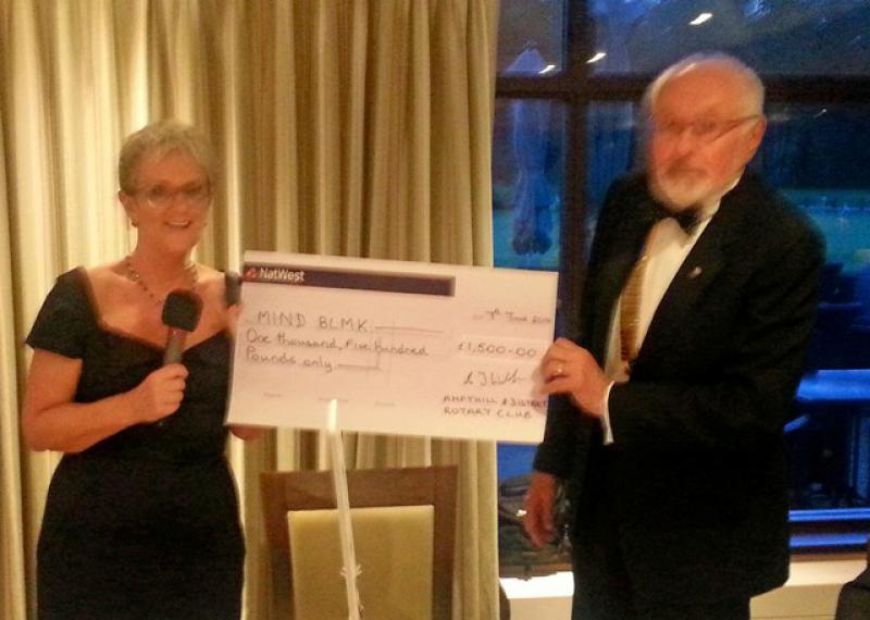 President's Night 2014 - President Bob presenting a cheque for 