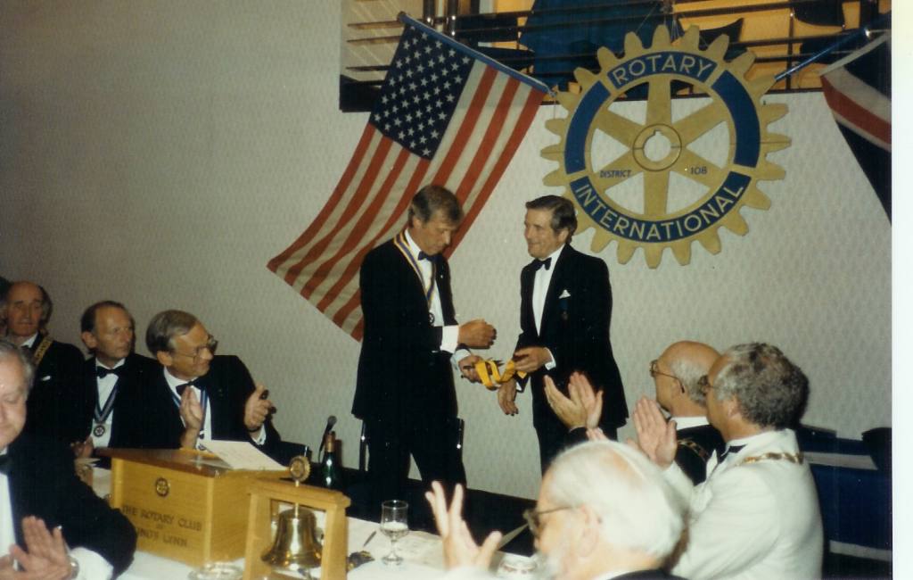 Charter Ceremony 1989 - Roger receives the Vice-President's Insignia