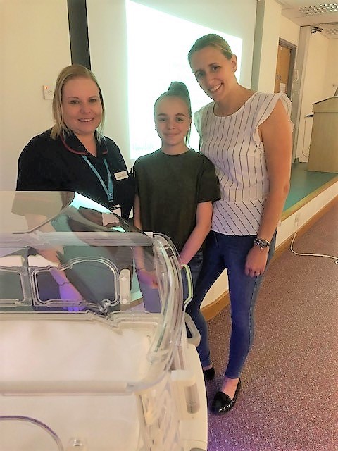Special Care Baby Unit Incubator Appeal Celebration - Nurse Nikki with Cara and Carolyne