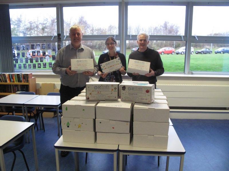 Rotary Shoebox Scheme - Dalkeith High School provided 75 boxes