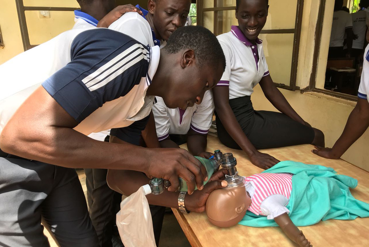 Ngora Freda Carr Hospital - March 2018 - student nurses practicing resus