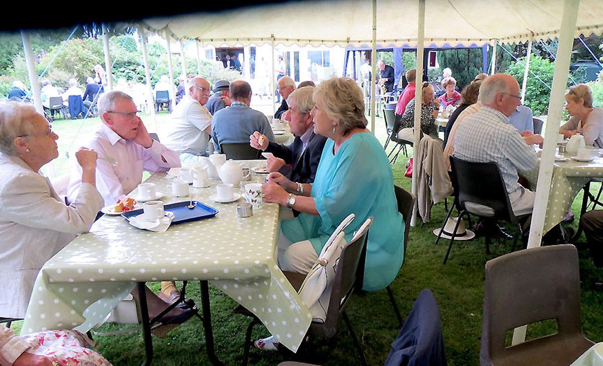 Fifth Monday Social at Hayling Island Golf Club - Members and friends have tea for charity in a member's lovely garden on Hayling Island
