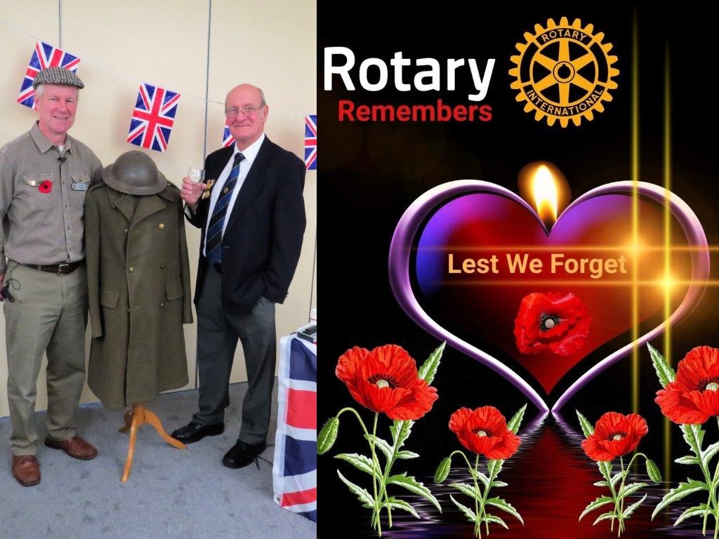 Marking 100 years since WW1 - Rotarian Dave with guest visitor, Probus President John