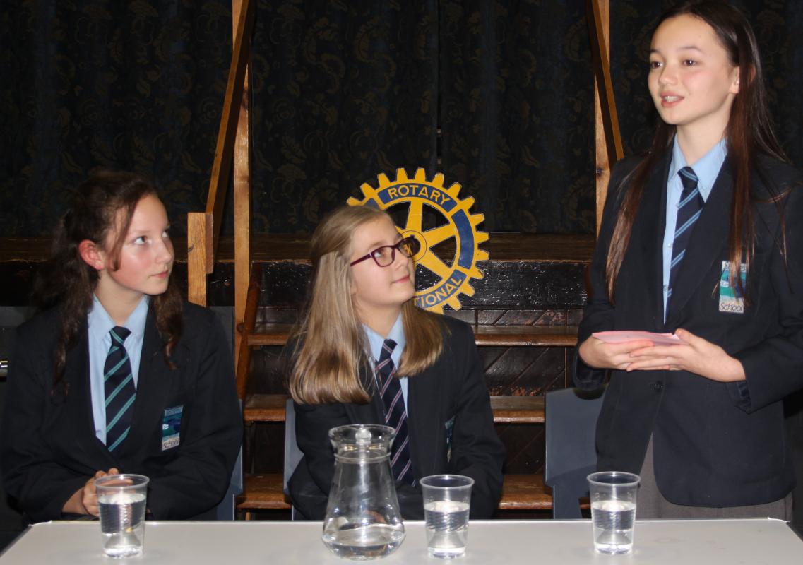 Youth Speaks 2018 - The Runners Up as they present their topic “The Burden of Beauty” with Ruby Gibson (speaker),  Elizabeth Berg (Chairperson) and Niamh Searle (Vote of Thanks).