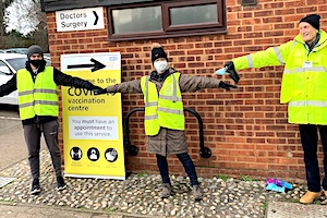 Kings Hill and Malling Rotary Clubs at the Leybourne Vaccination Centre