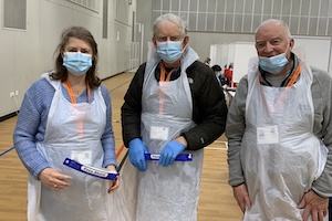 Nolene Harris, Stuart Talbot and Rod Leeming on the Covid front line at Bromley College